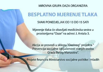 Svakog ponedjeljka od 13-15 sati
