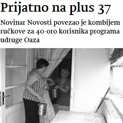 Početak članka s web-portala "Novosti"