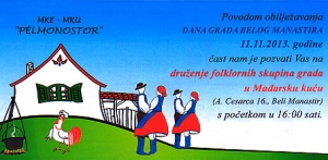 Poziv na druženje folklornih skupina u Mađarskoj kući