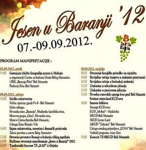 Najava manifestacije "Jesen u Baranji" 2012. 