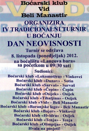 Najavljujemo: Turnir u boćanju