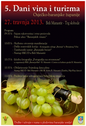 Najava petih Dana vina i turizma
