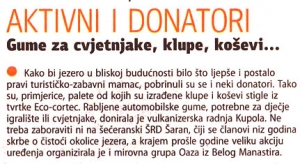 "Oazin" doprinos uređenju &Scaron;ećeranskog jezera