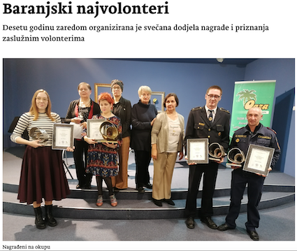 Baranjski najvolonteri u "Novostima"