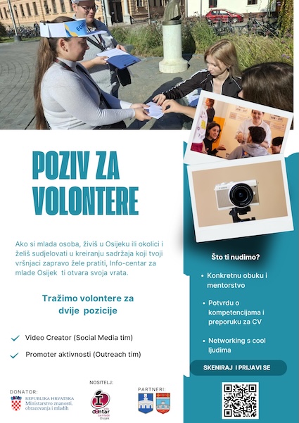 Info-centar za mlade Osijek traži volontere