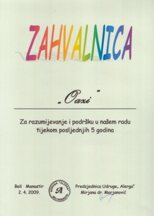 Alergina Zahvalnica